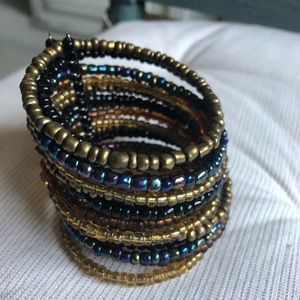Blue & Gold Beaded Bracelet